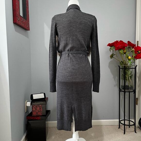 NEW Ann Taylor Wool Faux Fur Longline Belted Button Maxi Cardigan Sz XS NWT - Picture 7 of 16